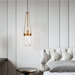 Vízcsepp üveg függőlámpa Modern minimalista kovácsoltvas kis mennyezeti lámpa