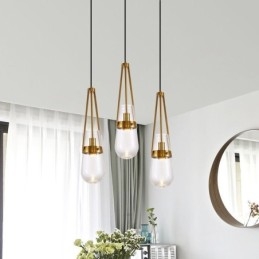 Vízcsepp üveg függőlámpa Modern minimalista kovácsoltvas kis mennyezeti lámpa