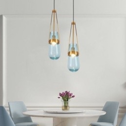 Vízcsepp üveg függőlámpa Modern minimalista kovácsoltvas kis mennyezeti lámpa