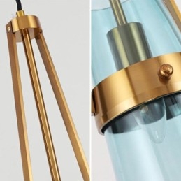Vízcsepp üveg függőlámpa Modern minimalista kovácsoltvas kis mennyezeti lámpa