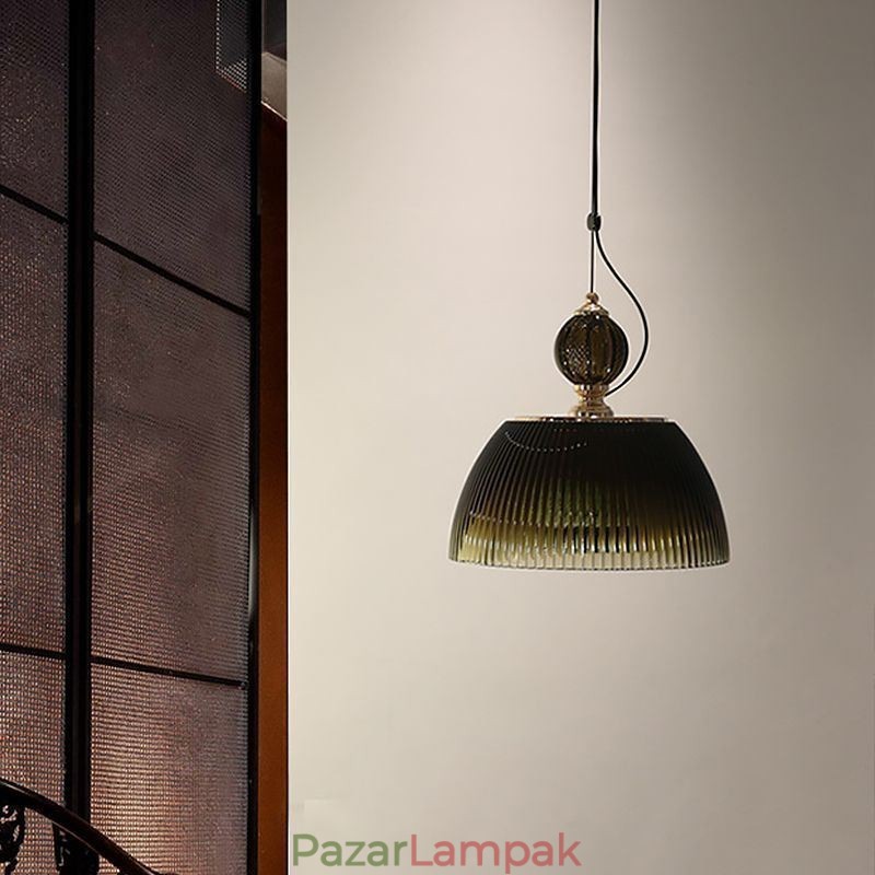 Redős szoknya üveg függesztőlámpa Modern minimalista kovácsoltvas kis mennyezeti lámpa
