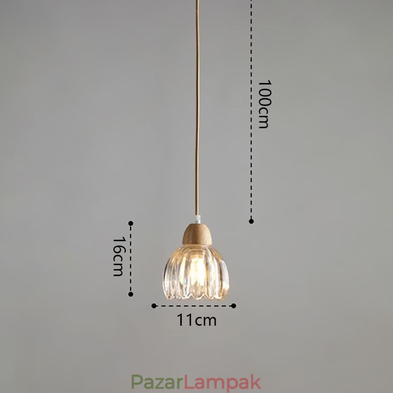 Üveg függőlámpa Retro pasztorális stílusú szigeti mennyezeti könnyű gumifa dekor lámpa