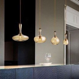 Nordic Glass függőlámpa borostyán árnyalatú mennyezeti lámpa