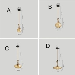 Nordic Glass függőlámpa borostyán árnyalatú mennyezeti lámpa