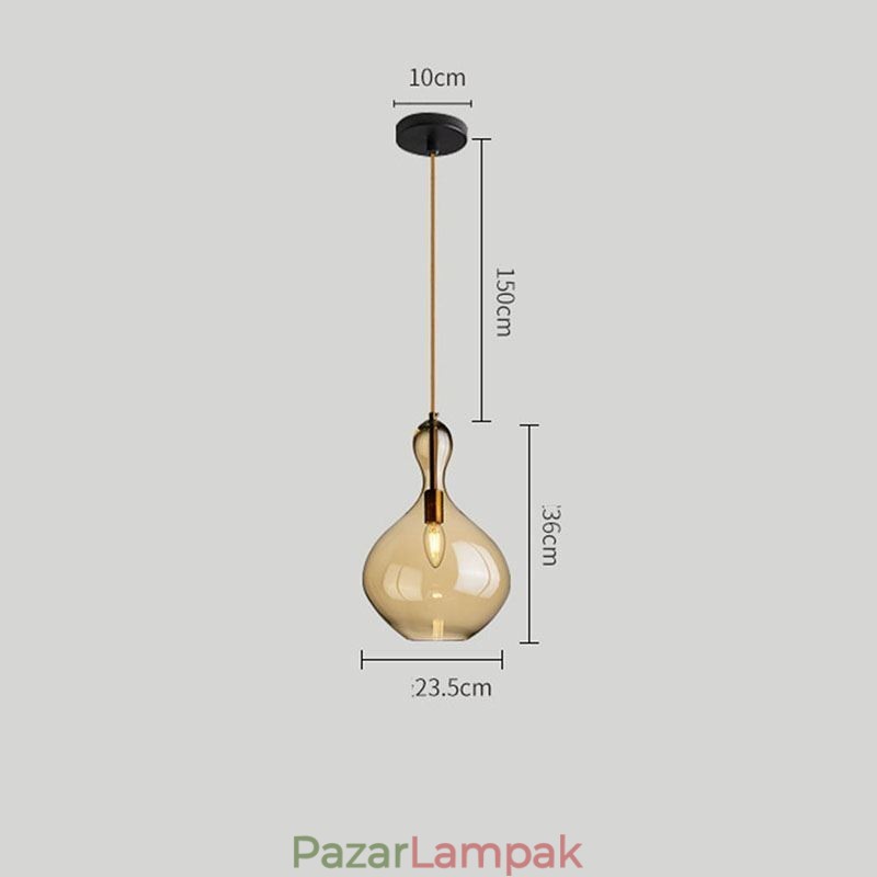 Nordic Glass függőlámpa borostyán árnyalatú mennyezeti lámpa