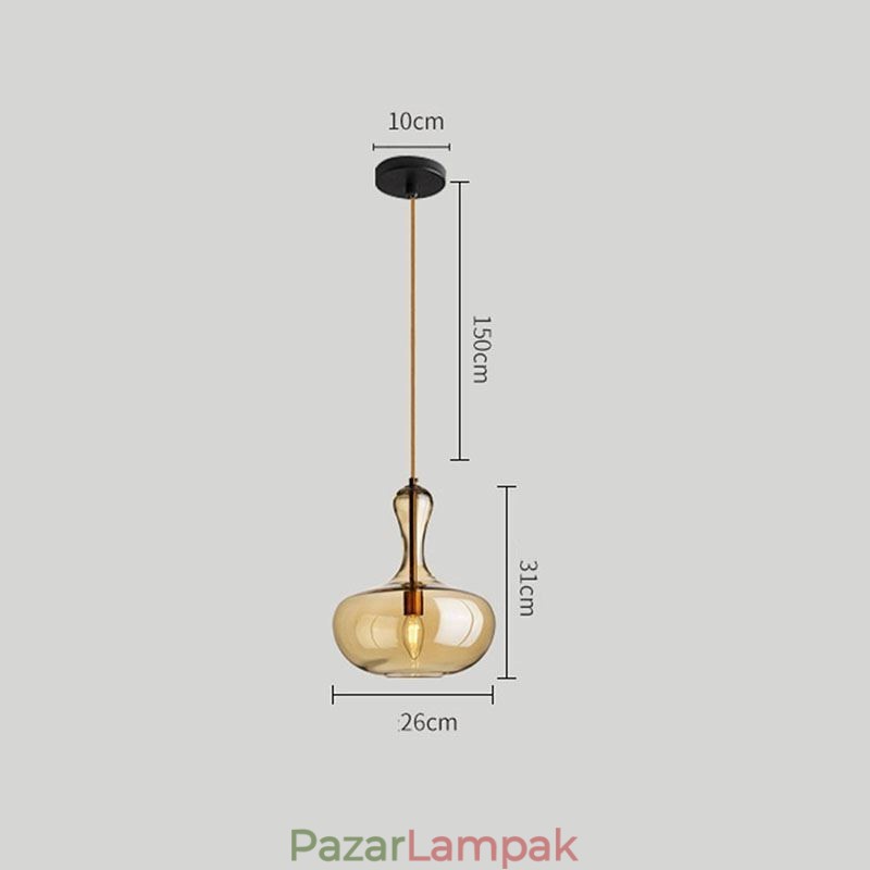 Nordic Glass függőlámpa borostyán árnyalatú mennyezeti lámpa