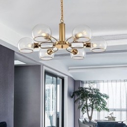 Üveg függőlámpa Modern, minimalista kovácsoltvas mennyezeti lámpa