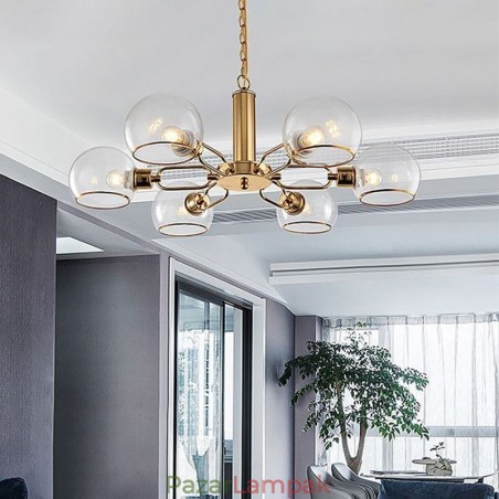 Üveg függőlámpa Modern, minimalista kovácsoltvas mennyezeti lámpa