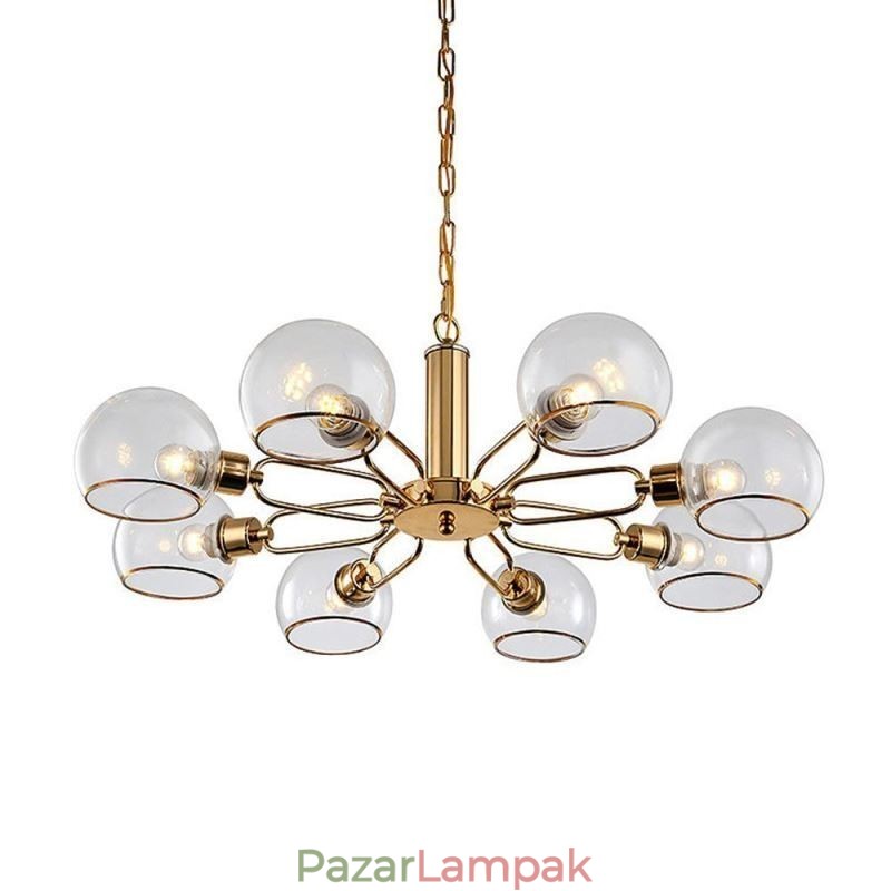 Üveg függőlámpa Modern, minimalista kovácsoltvas mennyezeti lámpa