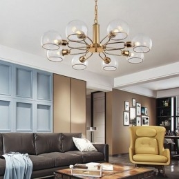 Üveg függőlámpa Modern, minimalista kovácsoltvas mennyezeti lámpa