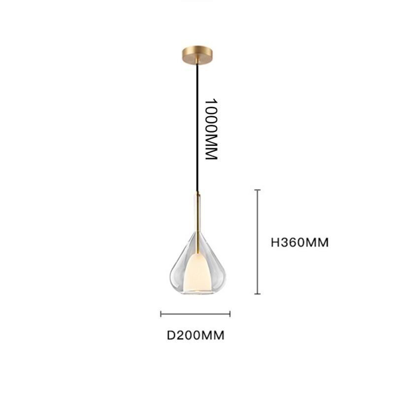 Függeszték Modern minimalista dupla üveg mennyezeti lámpák