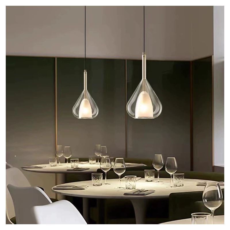 Függeszték Modern minimalista dupla üveg mennyezeti lámpák