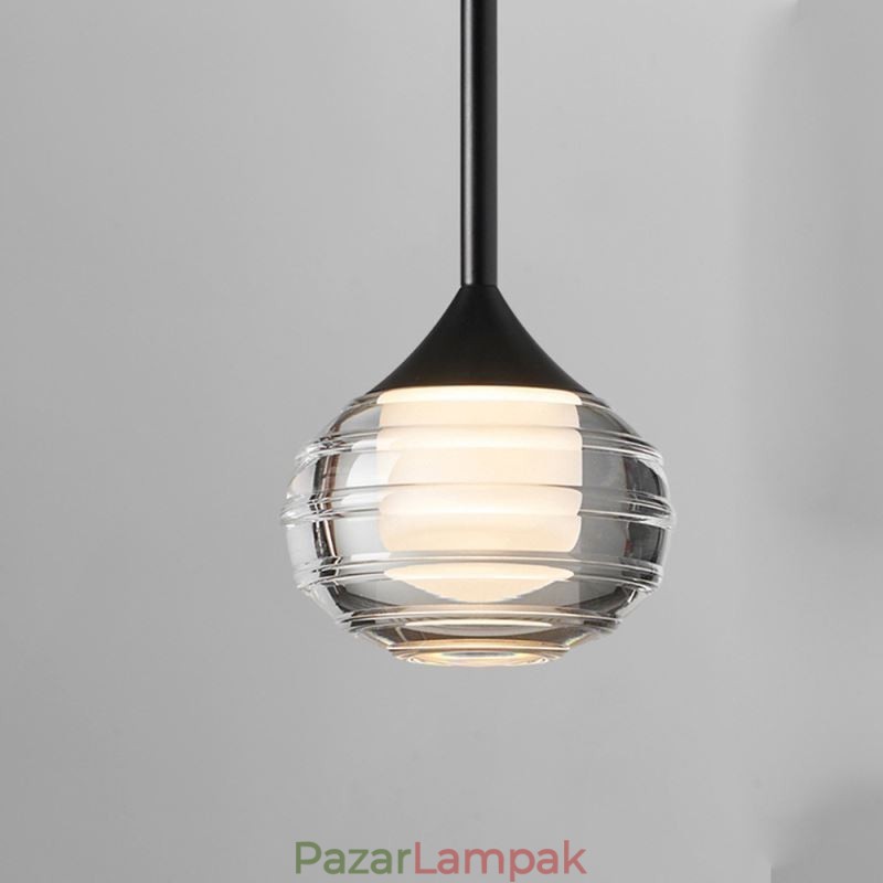 Egyszerű üveg függeszték, fekete dekoratív mennyezeti lámpák