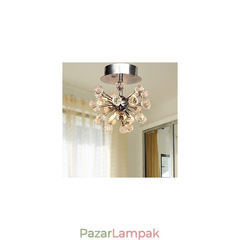 Modern, modern kristály mini stílusú króm fém csillár süllyesztett rögzítés