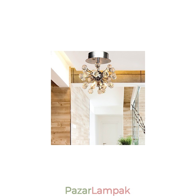 Modern, modern kristály mini stílusú króm fém csillár süllyesztett rögzítés