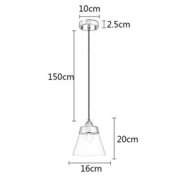 Modern üveg függőlámpa Egyszeres függő függőlámpa átlátszó üveg ernyővel