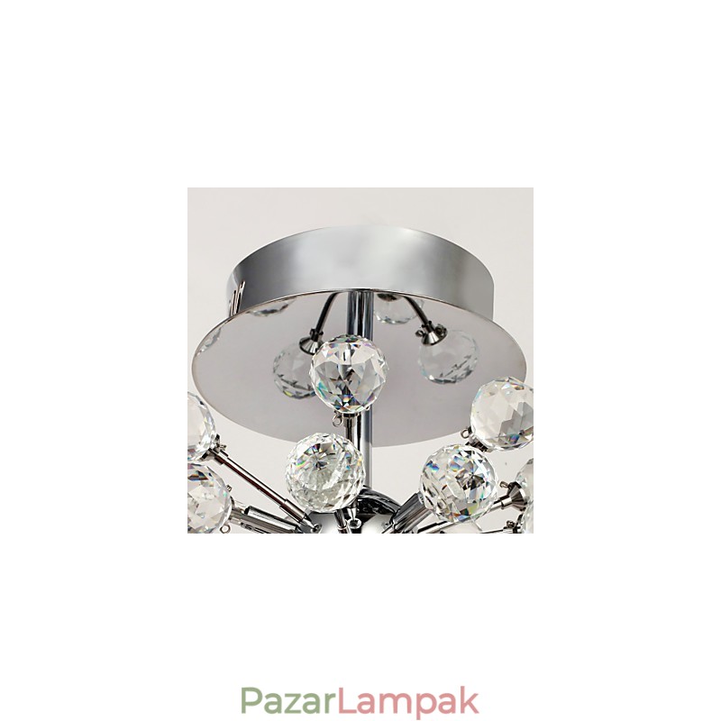 Modern, modern kristály mini stílusú króm fém csillár süllyesztett rögzítés