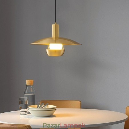 Szálcsiszolt arany függőlámpa egyfejű függőlámpa