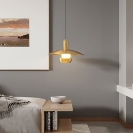 Szálcsiszolt arany függőlámpa egyfejű függőlámpa