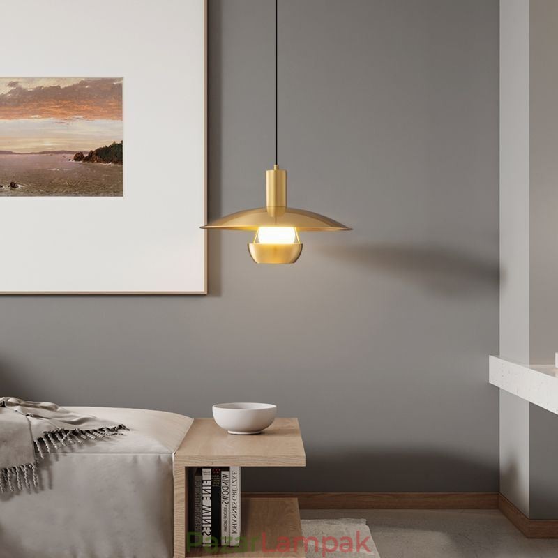 Szálcsiszolt arany függőlámpa egyfejű függőlámpa