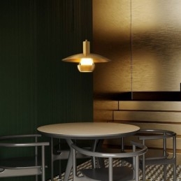 Szálcsiszolt arany függőlámpa egyfejű függőlámpa