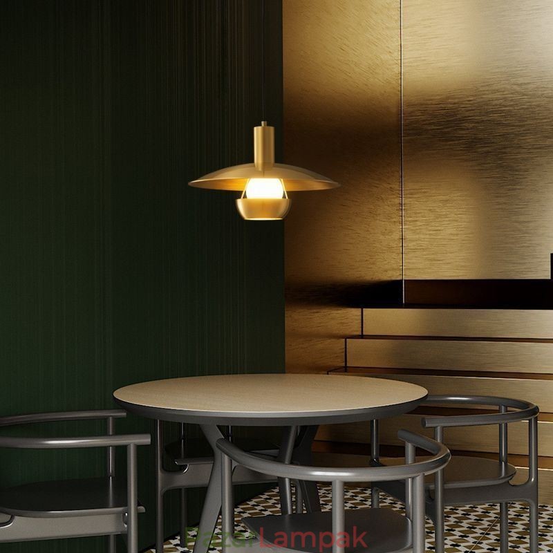 Szálcsiszolt arany függőlámpa egyfejű függőlámpa