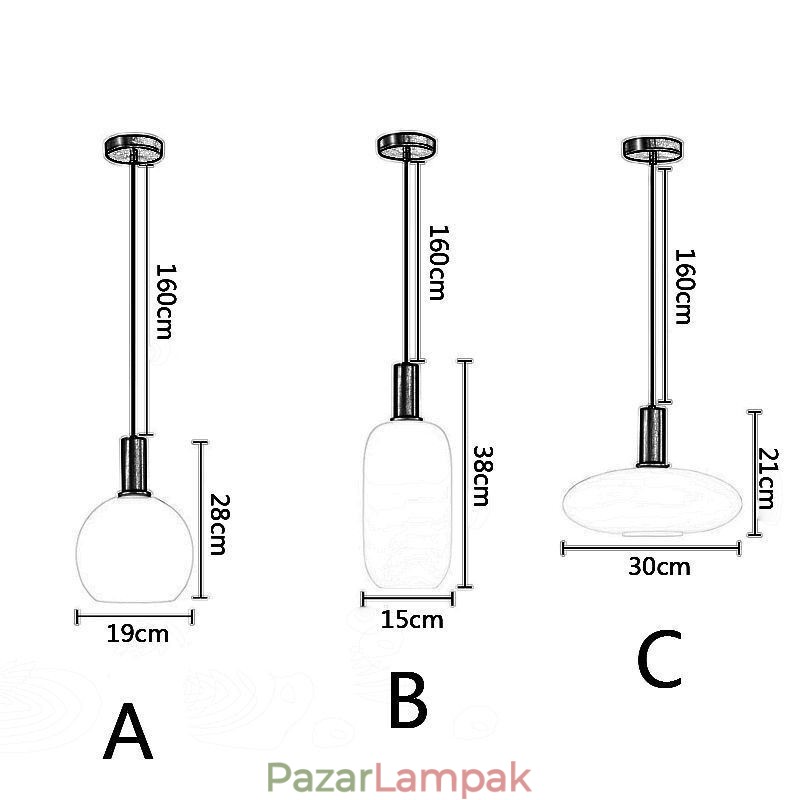 Modern, egyszerű függőlámpa, üveg függőlámpa
