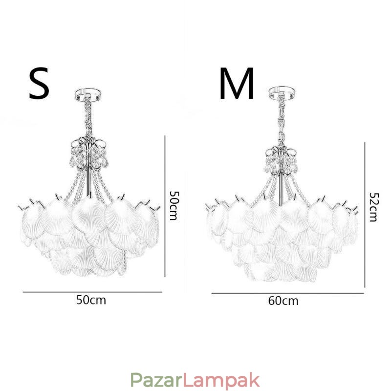Európai üveg függőlámpa Post Modern Fésűkagyló függőlámpa