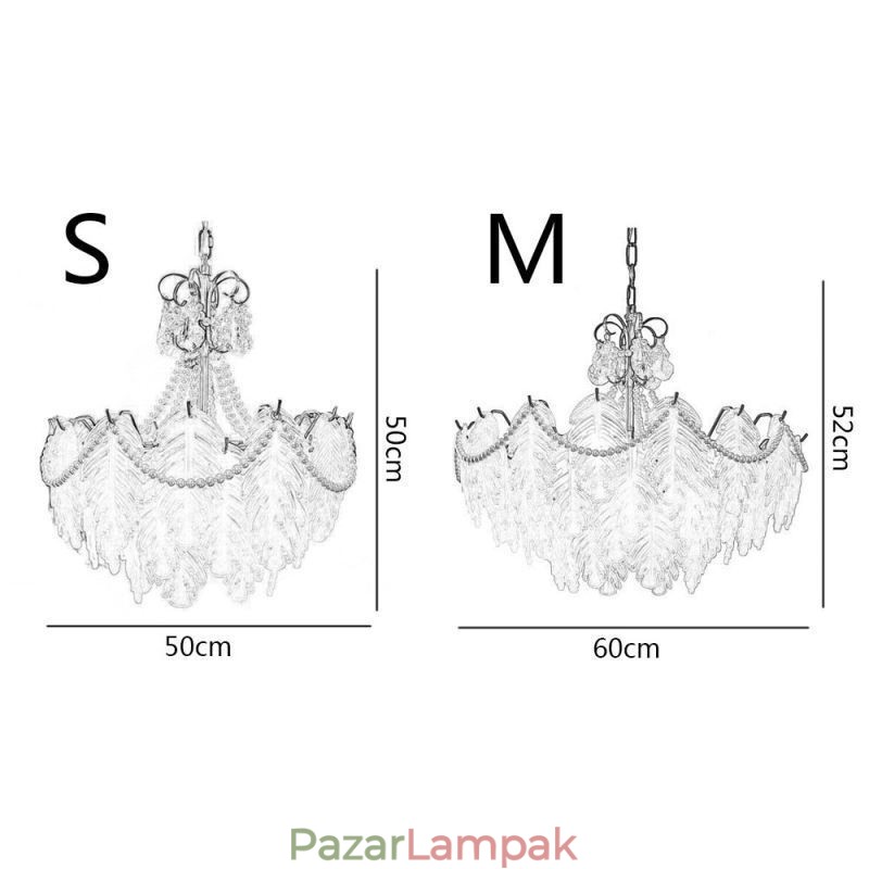 Európai üveg függőlámpa Post Modern Leaf függőlámpa