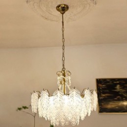 Elegáns üvegfüggő lámpa, függőlámpa