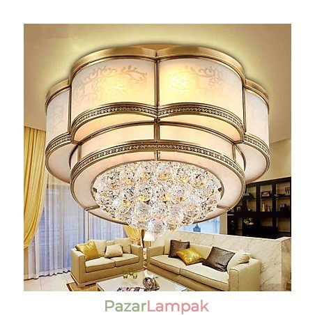 Hagyományos klasszikus rusztikus Lodge Crystal sárgaréz fém süllyesztett tartó