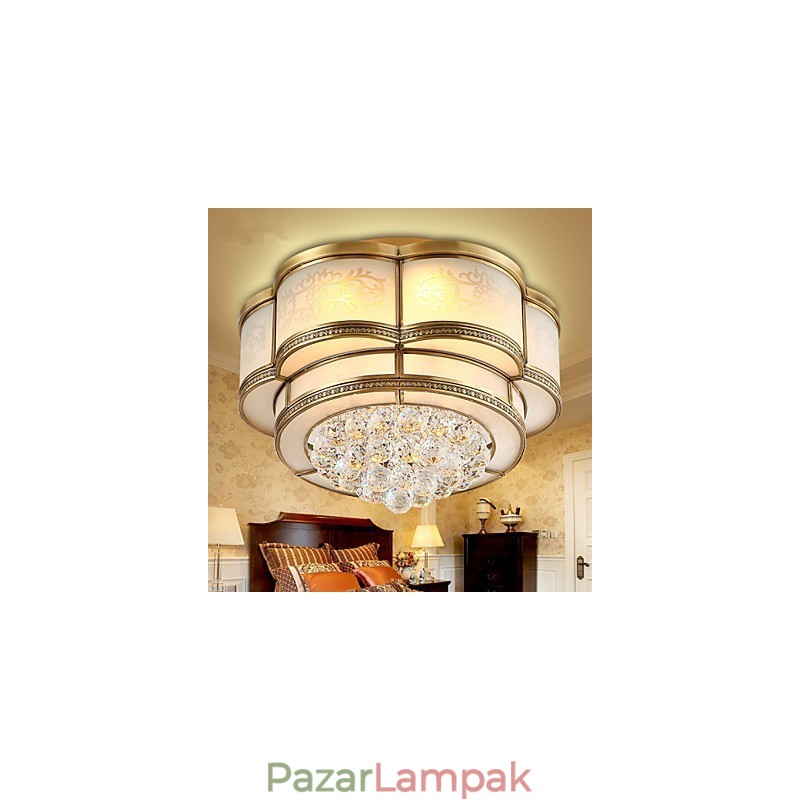 Hagyományos klasszikus rusztikus Lodge Crystal sárgaréz fém süllyesztett tartó