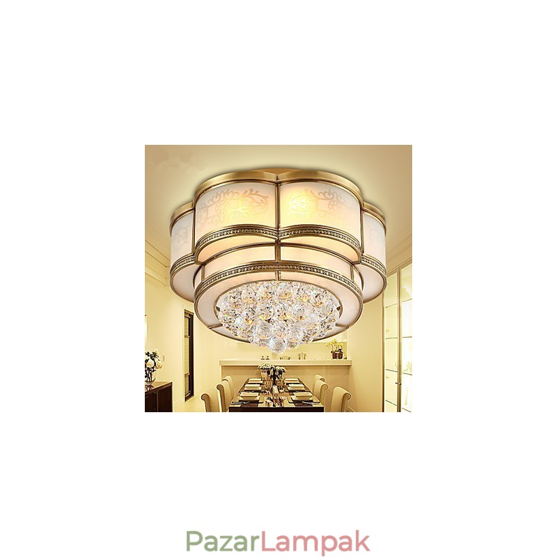 Hagyományos klasszikus rusztikus Lodge Crystal sárgaréz fém süllyesztett tartó