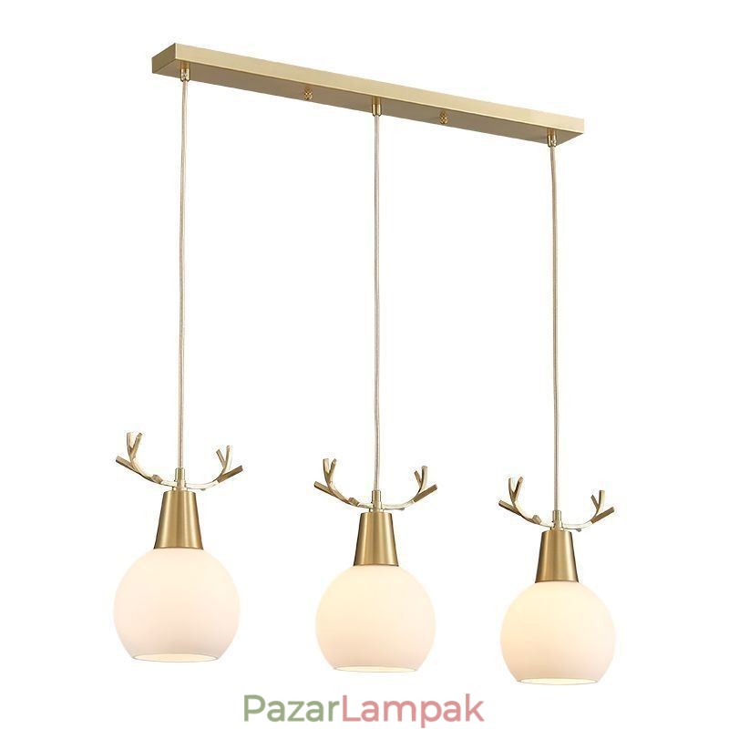 Modern egyszerű réz függőlámpa agancs függőlámpa