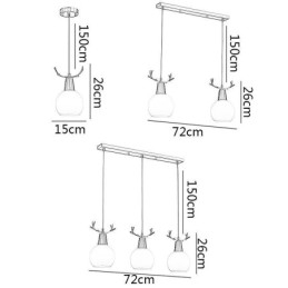 Modern egyszerű réz függőlámpa agancs függőlámpa