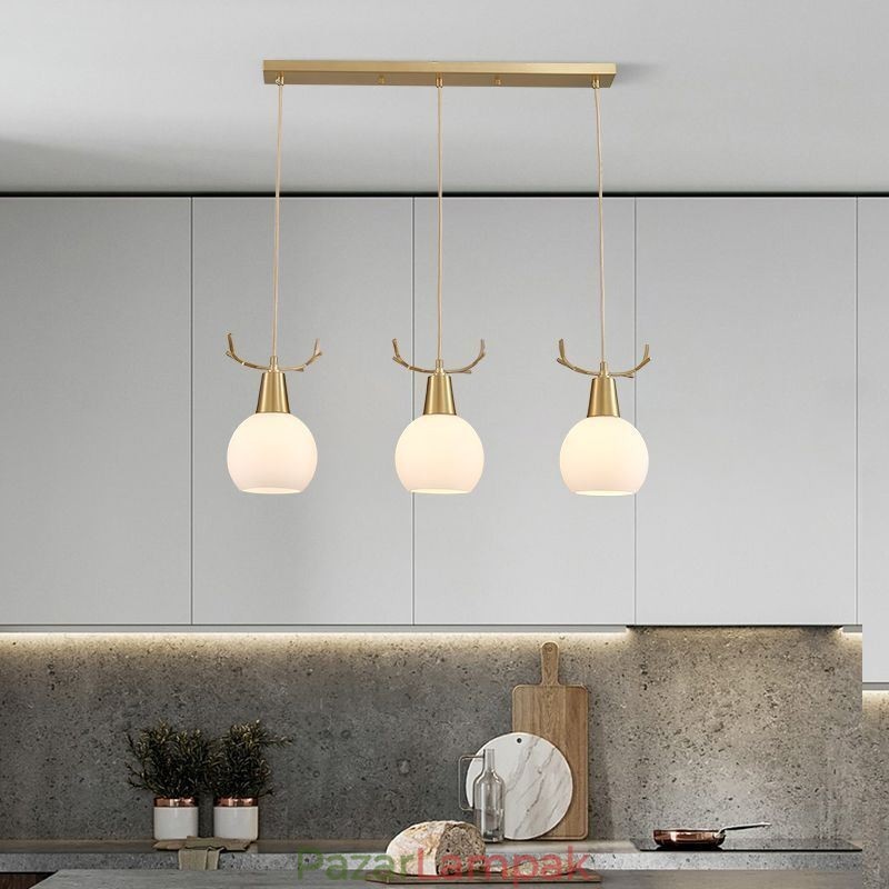 Modern egyszerű réz függőlámpa agancs függőlámpa