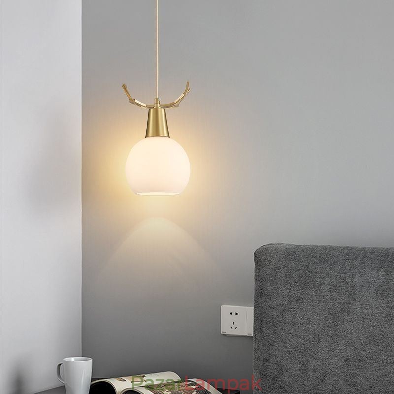 Modern egyszerű réz függőlámpa agancs függőlámpa