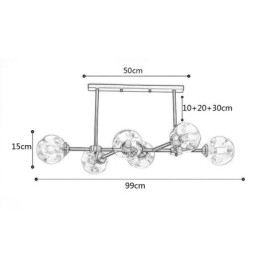 6 Light Modern üvegmennyezeti Light Magic Bean lámpatest
