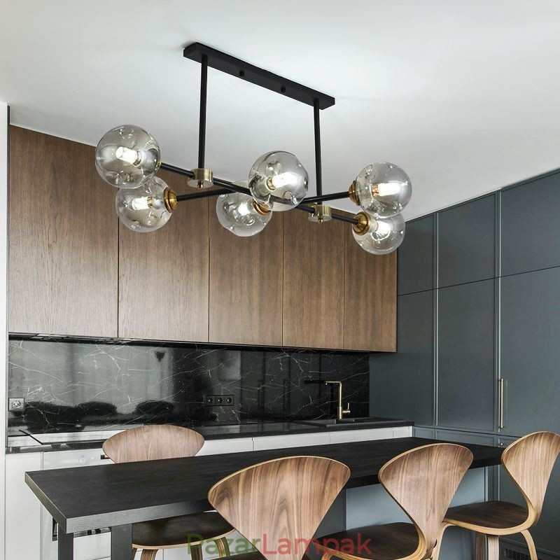 6 Light Modern üvegmennyezeti Light Magic Bean lámpatest