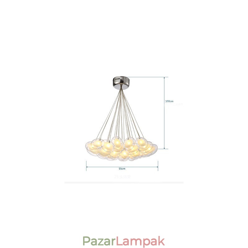 Csillár 22 Lights G4 utólag modern kortárs