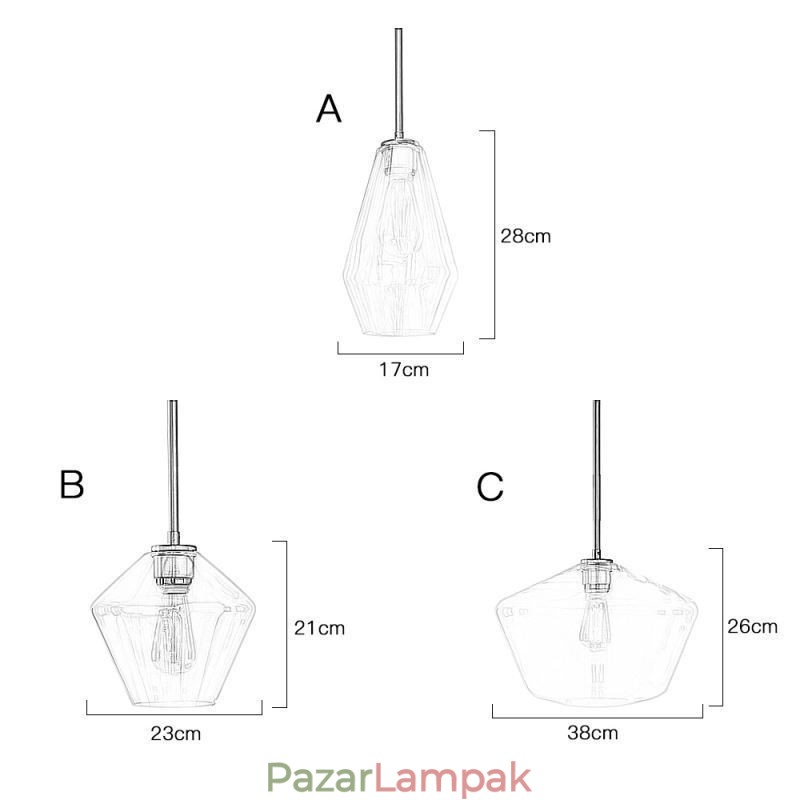 Modern egyszerű üveg függőlámpa