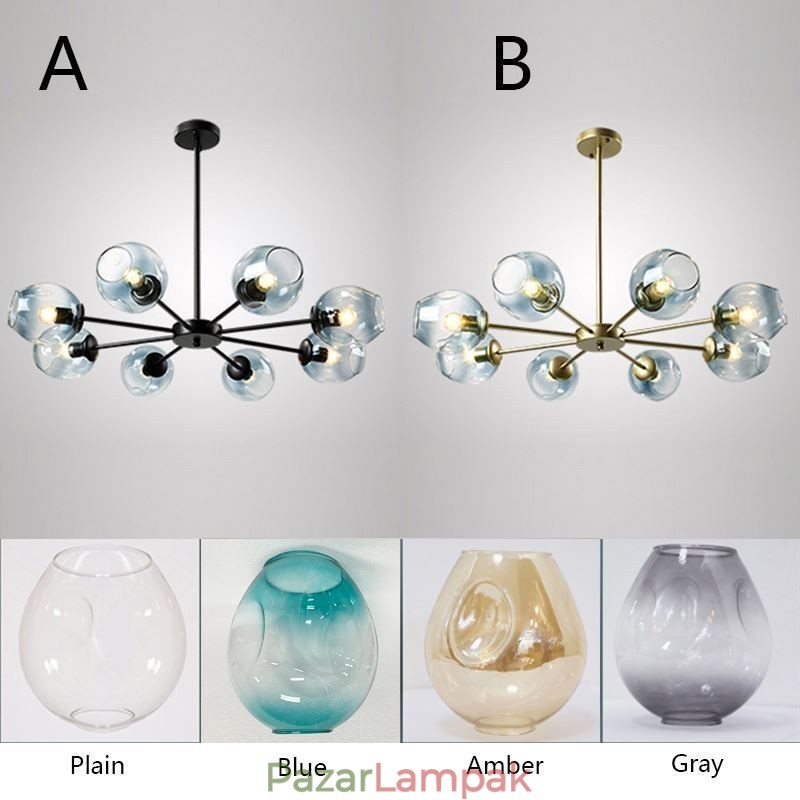 Nordic Glass függőlámpa Magic Bean alakú lámpa csillár világítás