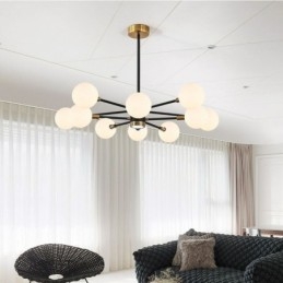 Nordic Glass függőlámpa Tejfehér, kerek lámpa csillár világítás