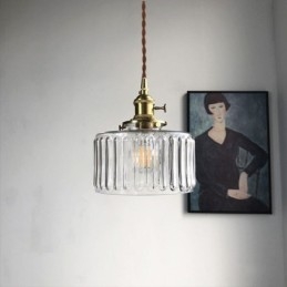 Jelly Jar átlátszó bordás üveg függőlámpa csavaró kapcsolóval