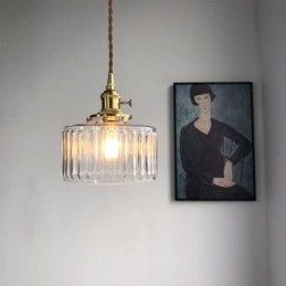 Jelly Jar átlátszó bordás üveg függőlámpa csavaró kapcsolóval