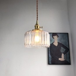 Jelly Jar átlátszó bordás üveg függőlámpa csavaró kapcsolóval