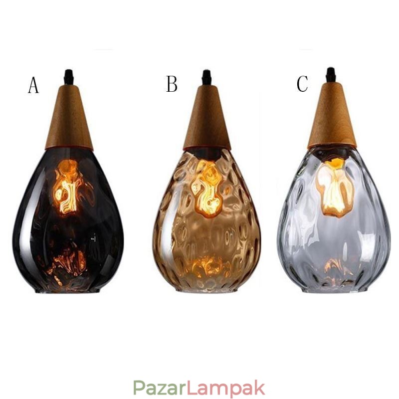 Függeszték könnycsepp üvegernyős lámpafény