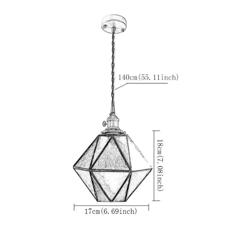Geometrikus színes üveg parasztház függőlámpa