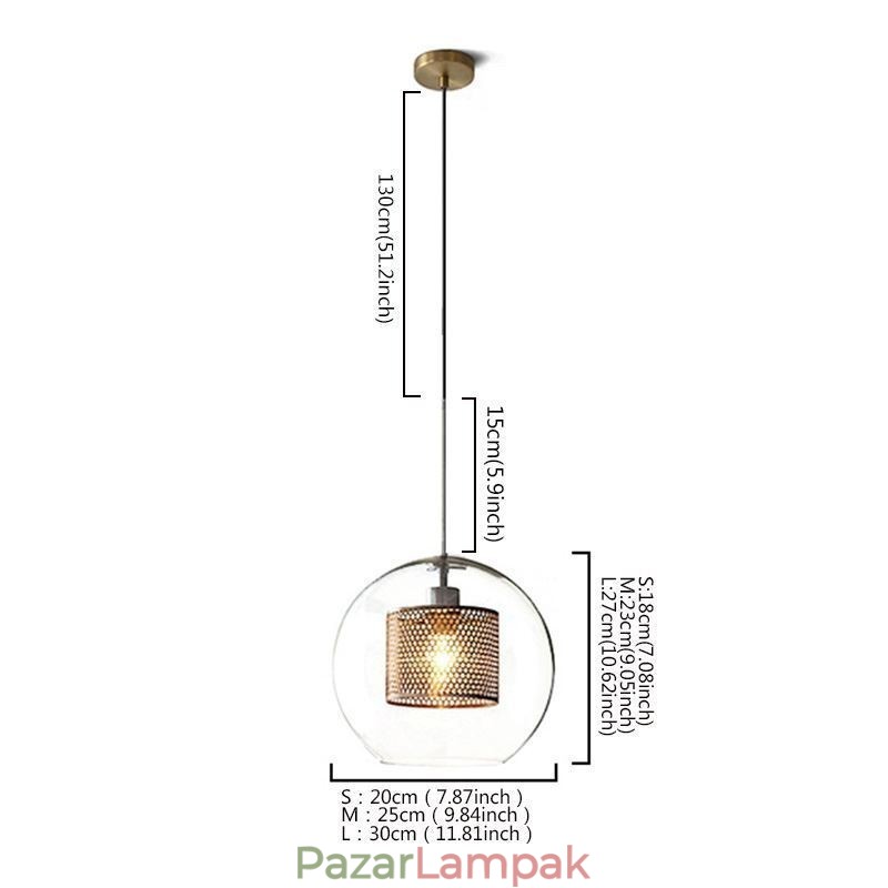 Nordic Függeszték Üveg Otthoni Világítás Kerek gömb alakú lámpa Éjjeli lámpa