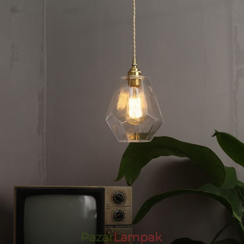Nordic Retro függőlámpa sárgaréz üveg otthoni világítótorony alakú lámpa lámpa